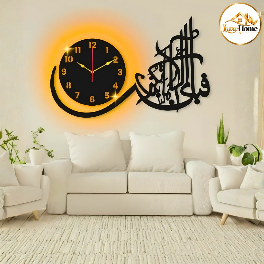 Fabiayi Ala irabikoma tuqazeeban wall clock with light