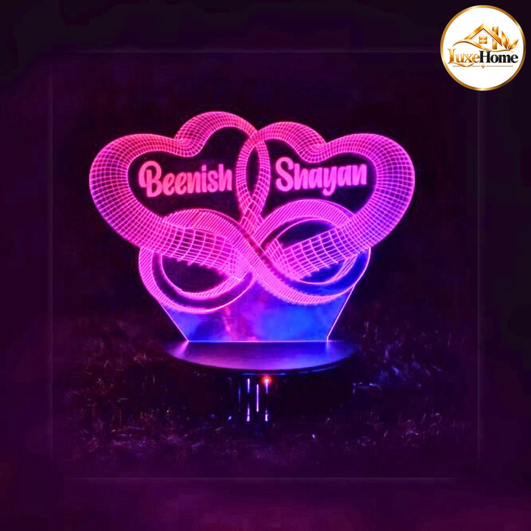 Infinity Heart Customised 3D illusion Lamp