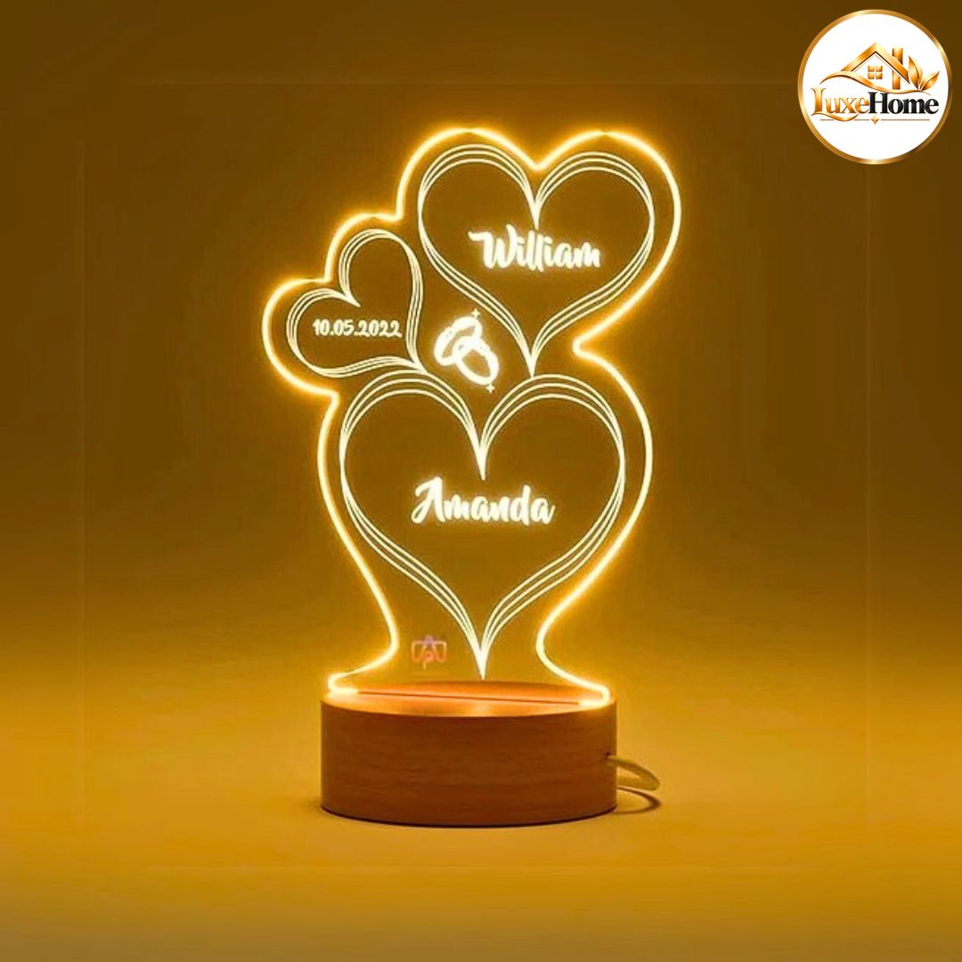 2 Rings Customised 3D illusion Lamp