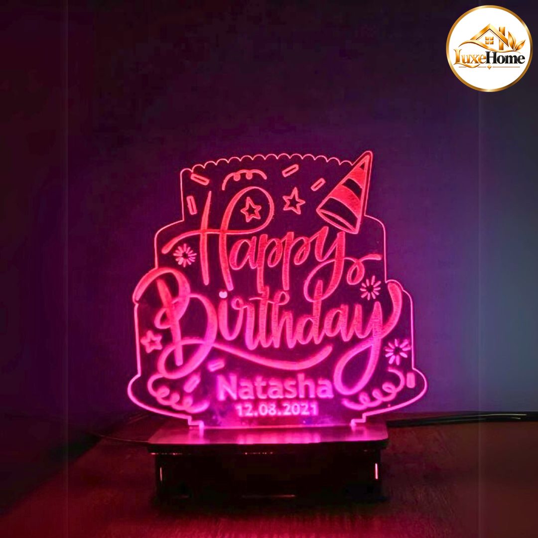 Birthday Cake Customised 3D illusion Lamp