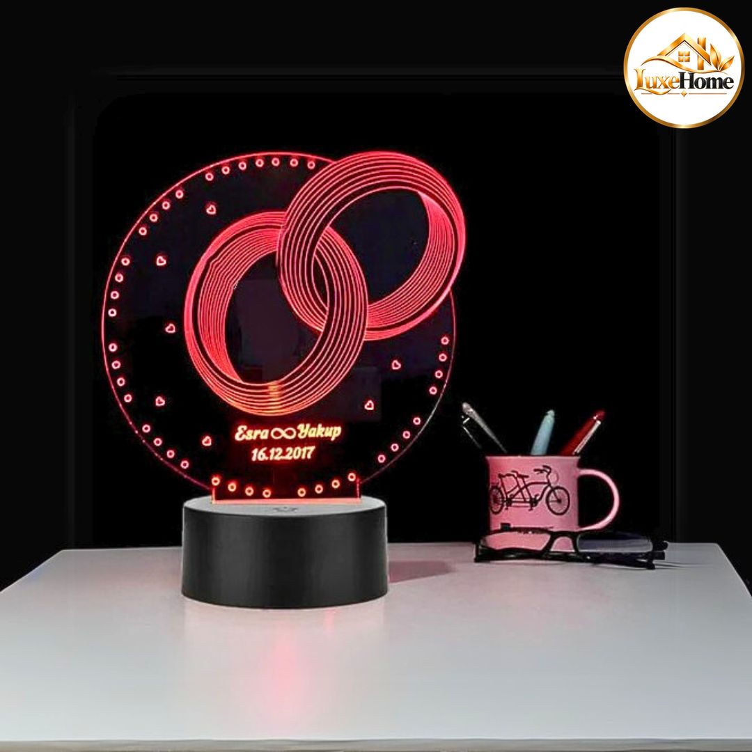 Rings Round Customised 3D illusion Lamp
