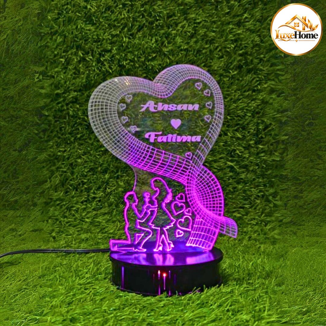 Boy & Girls Love Customised 3D illusion Lamp